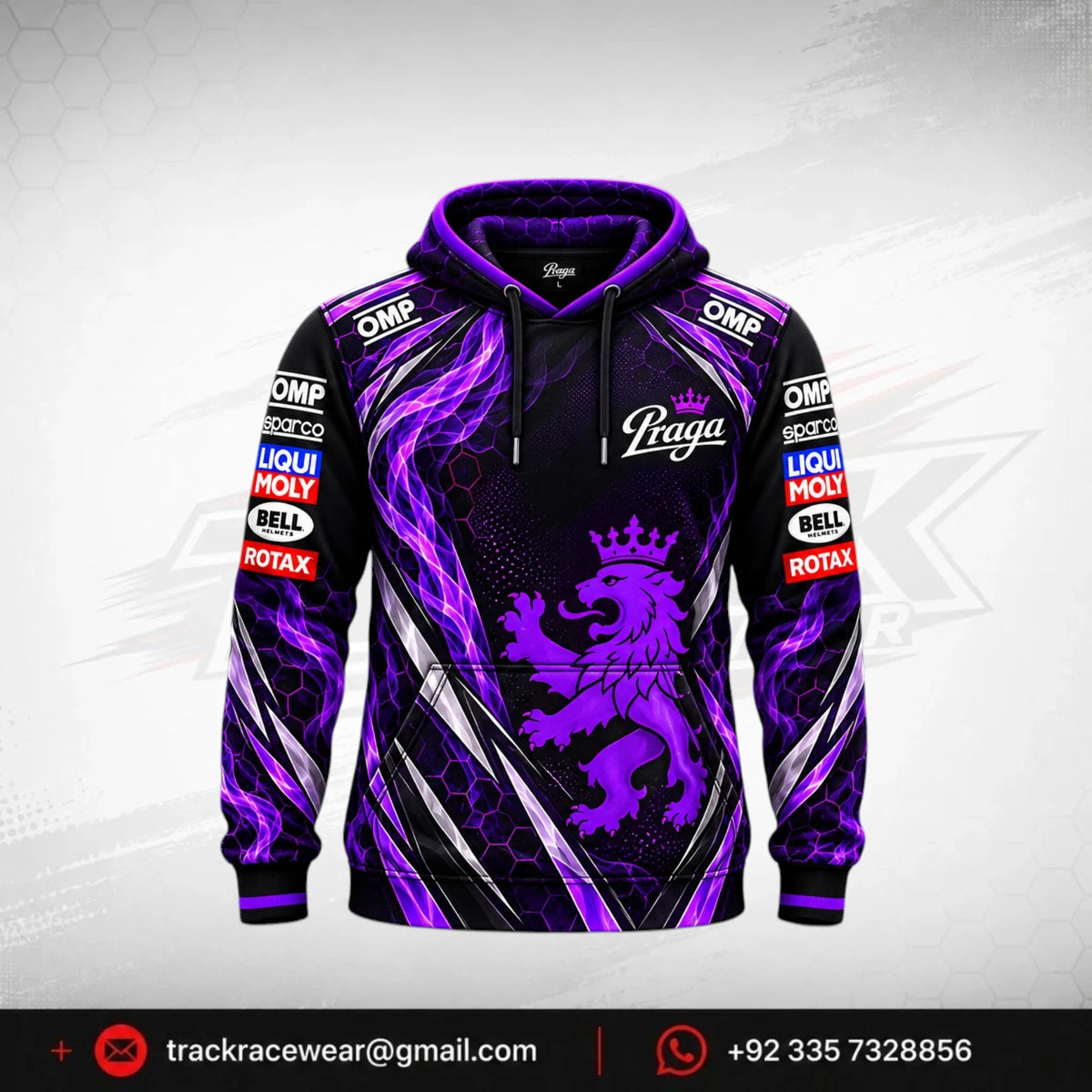 Praga Purple Flame Racing Hoodie