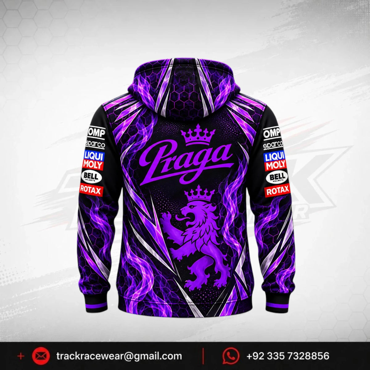 Praga Purple Flame Racing Hoodie