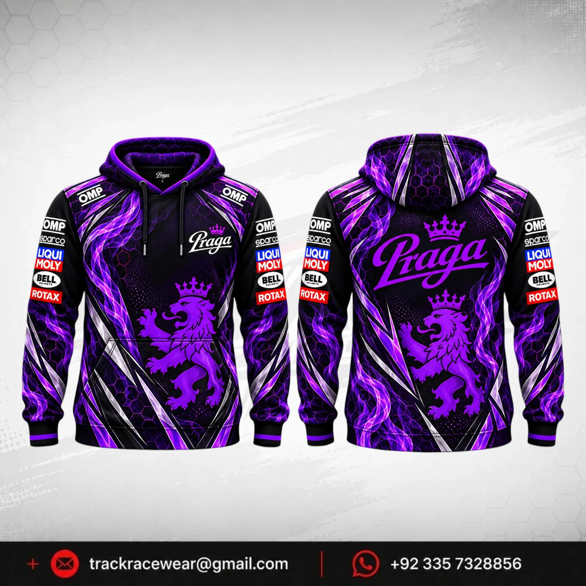 Praga Purple Flame Racing Hoodie