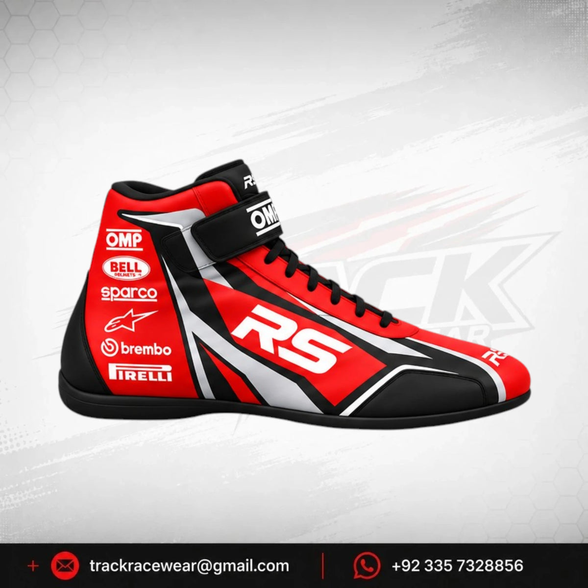 RS Kart Red Black Racing Boots