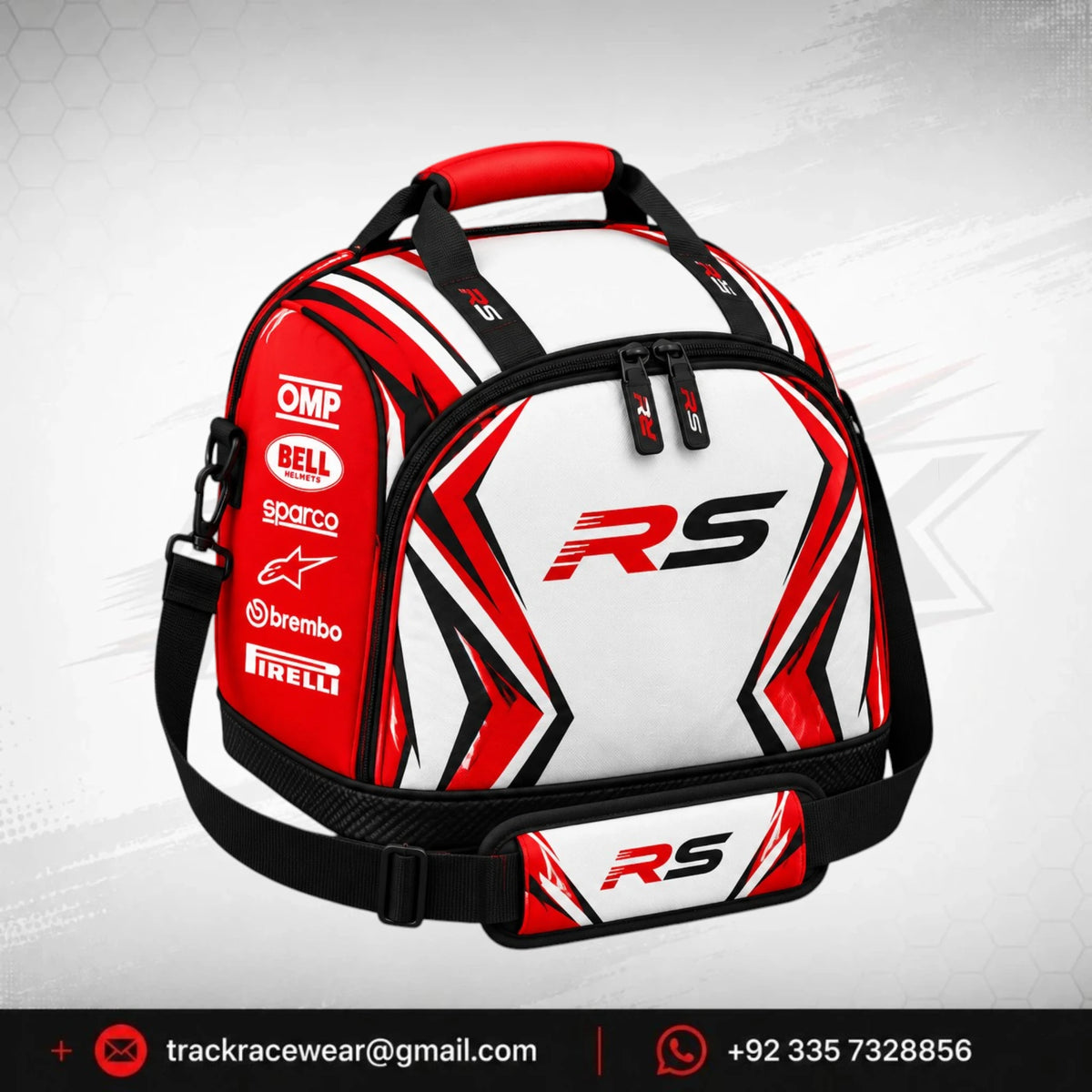 RS Red White Helmet Bag