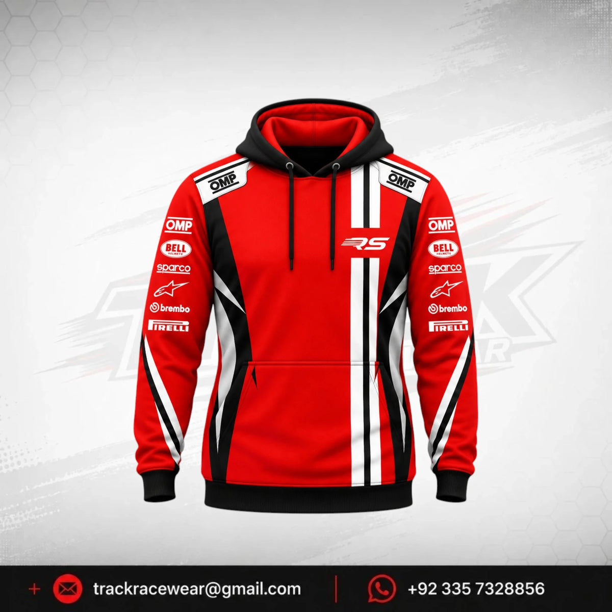 RS Red Black Racing Hoodie