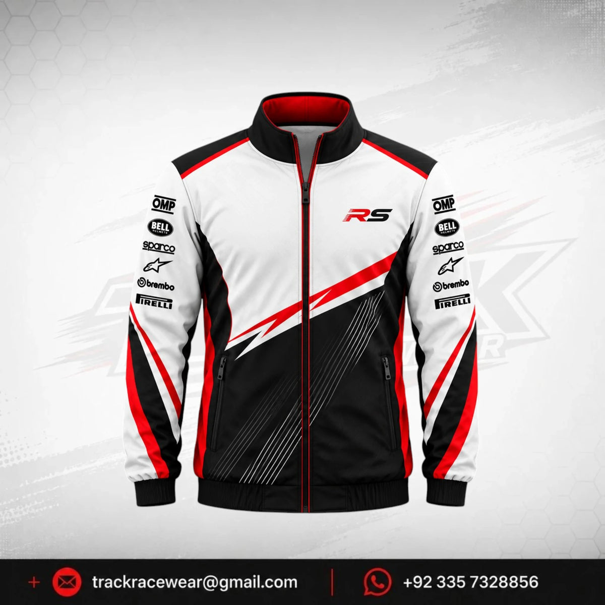 RS White Black Red Racing Jacket