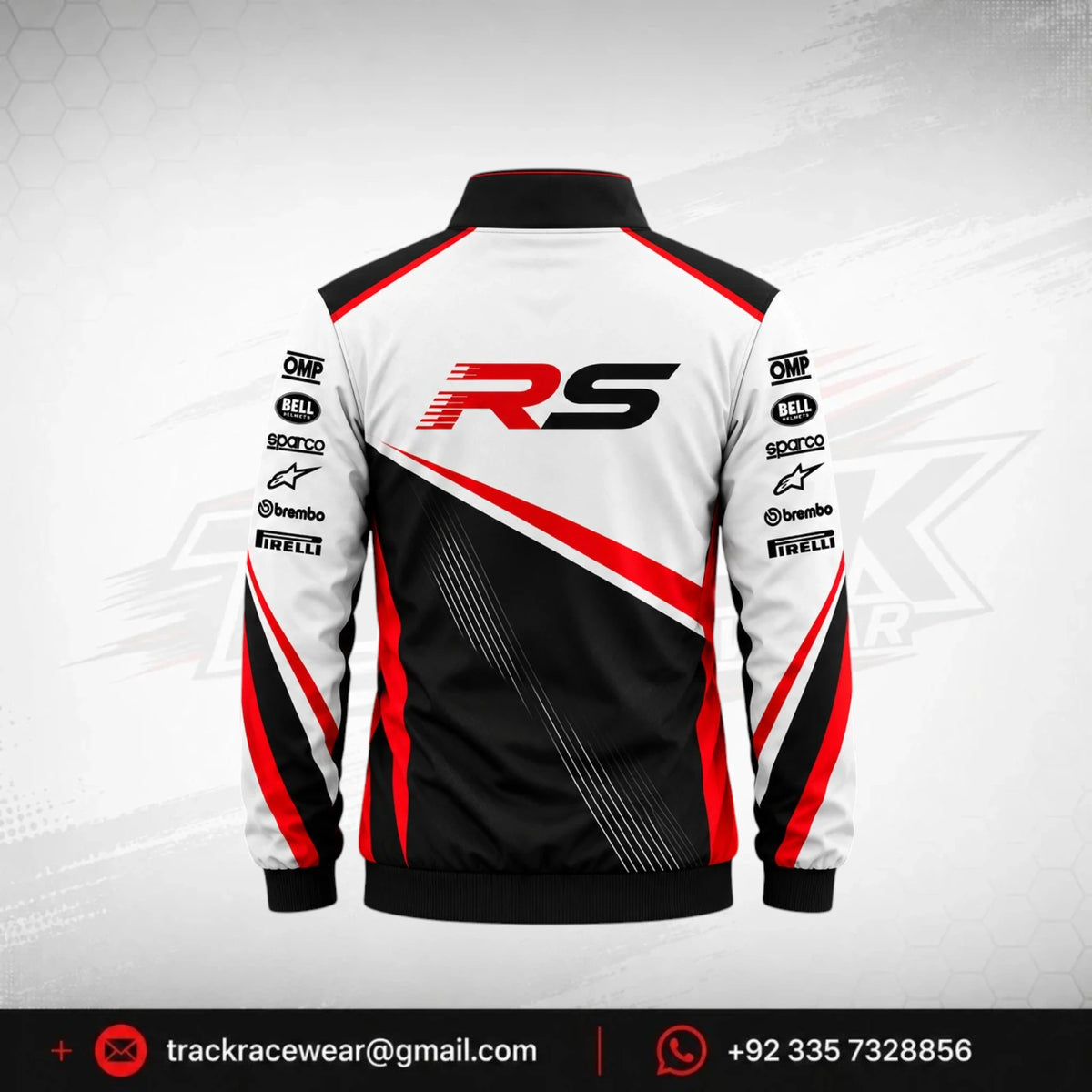 RS White Black Red Racing Jacket
