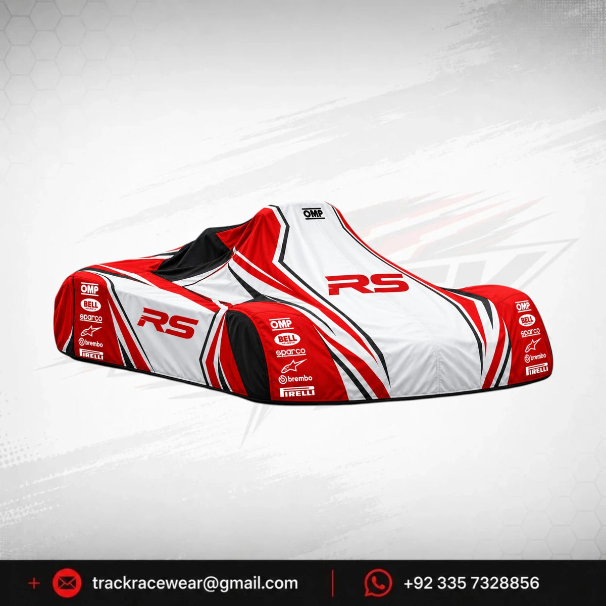 RS White Red Kart Cover