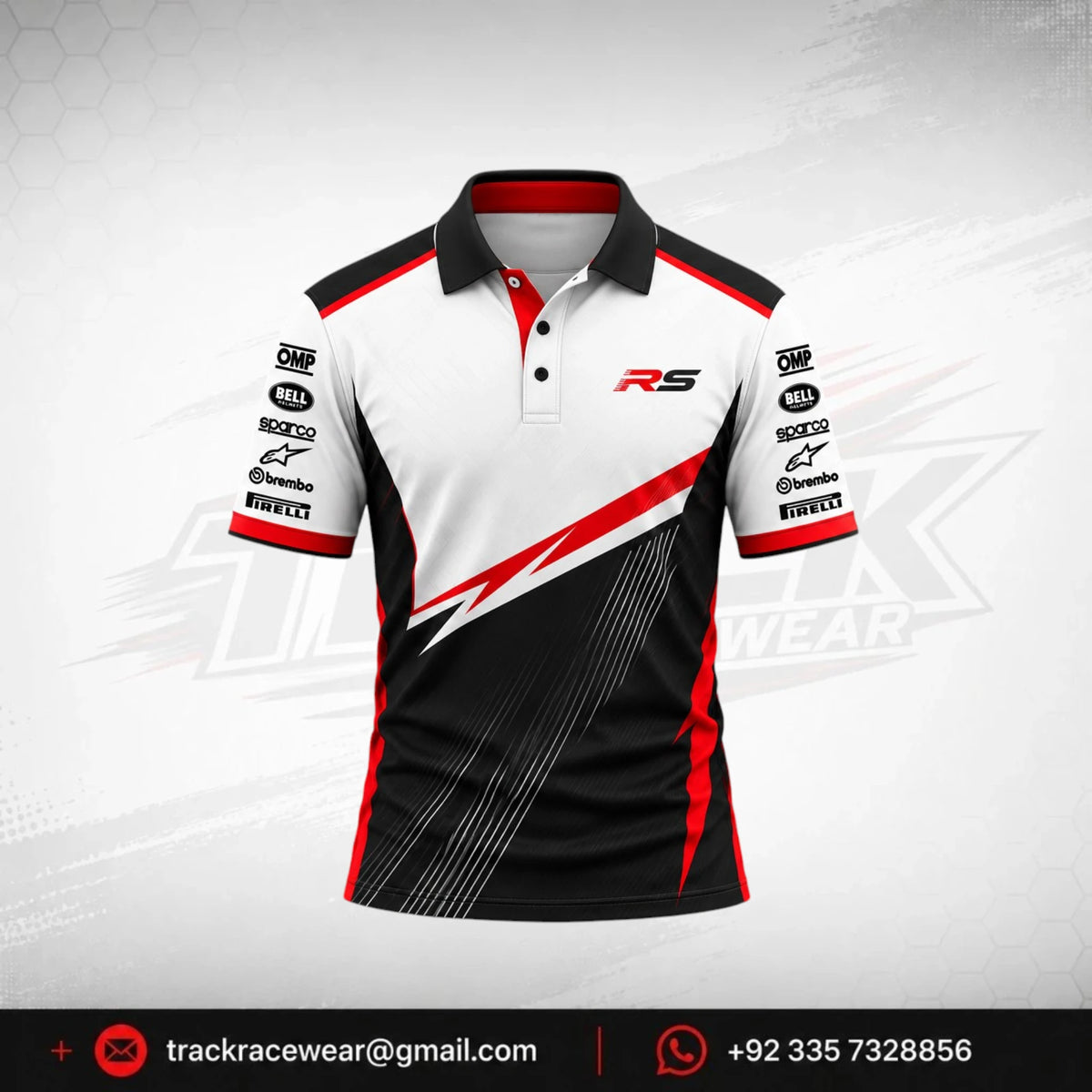 RS White Red Racing Polo