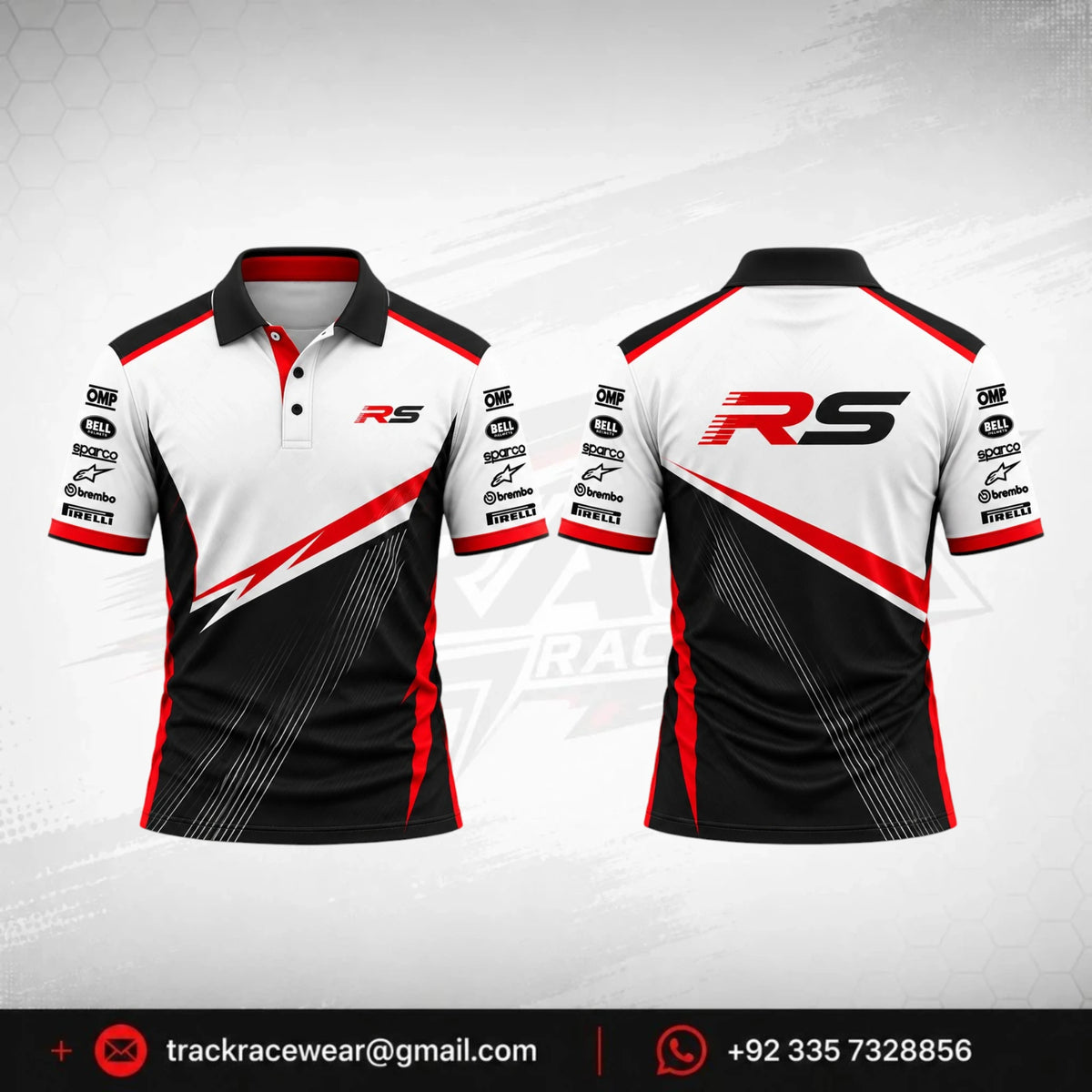 RS White Red Racing Polo
