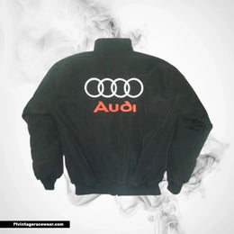 Audi Racing Jacket Light Gray and Black Motorsport Style