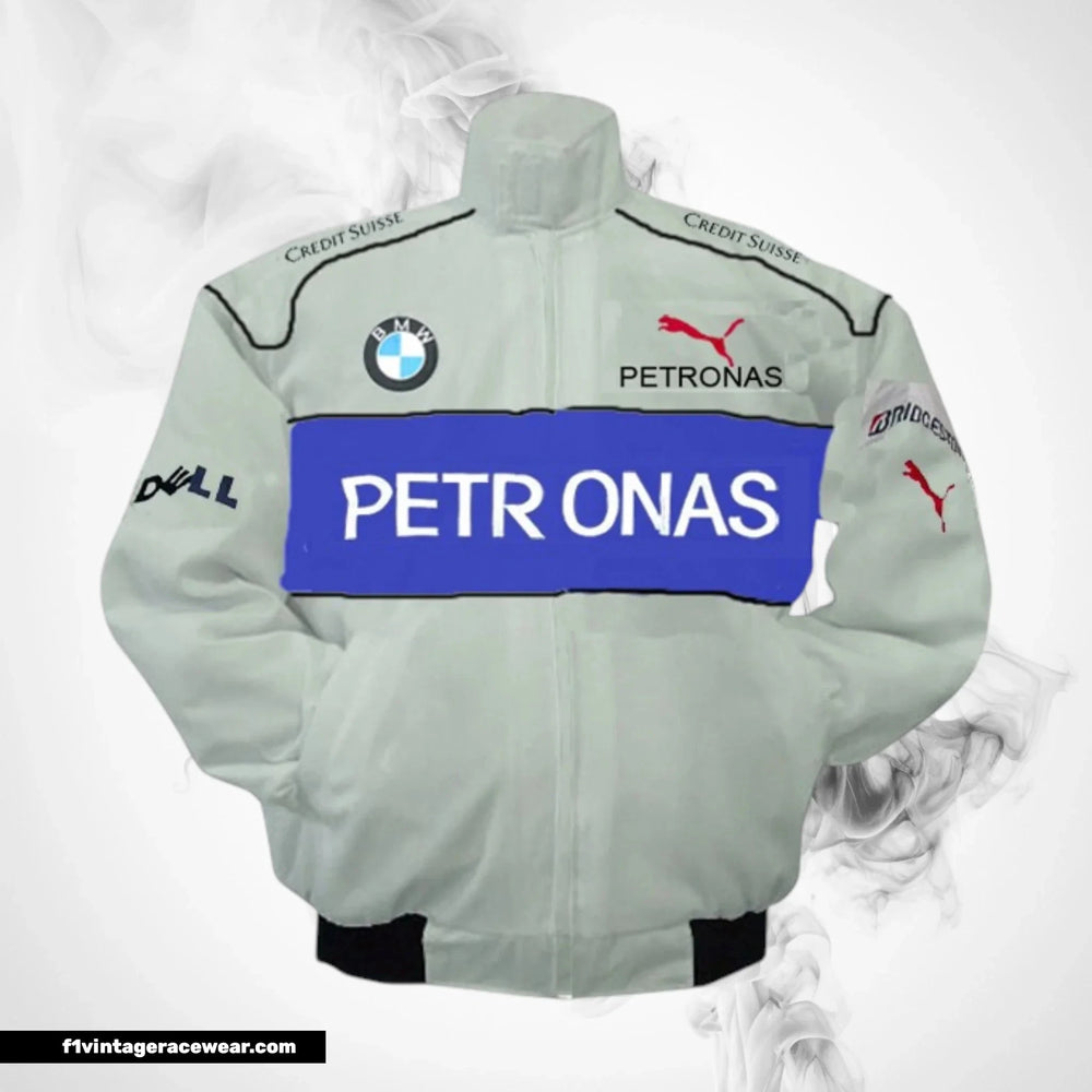 BMW Sauber F1 Team Racing Jacket White and Royal Blue Motorsport Style