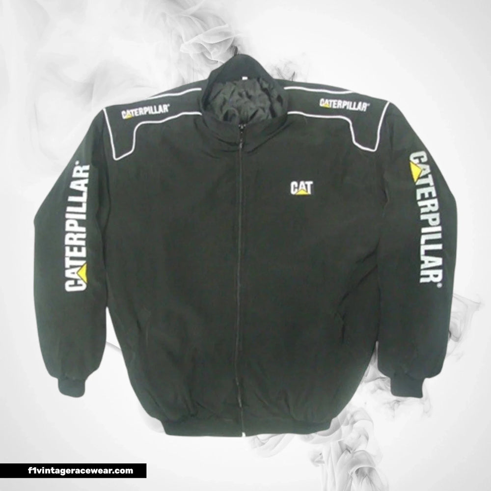 Caterpillar Bulldozer Jacket Black Industrial Racing Style
