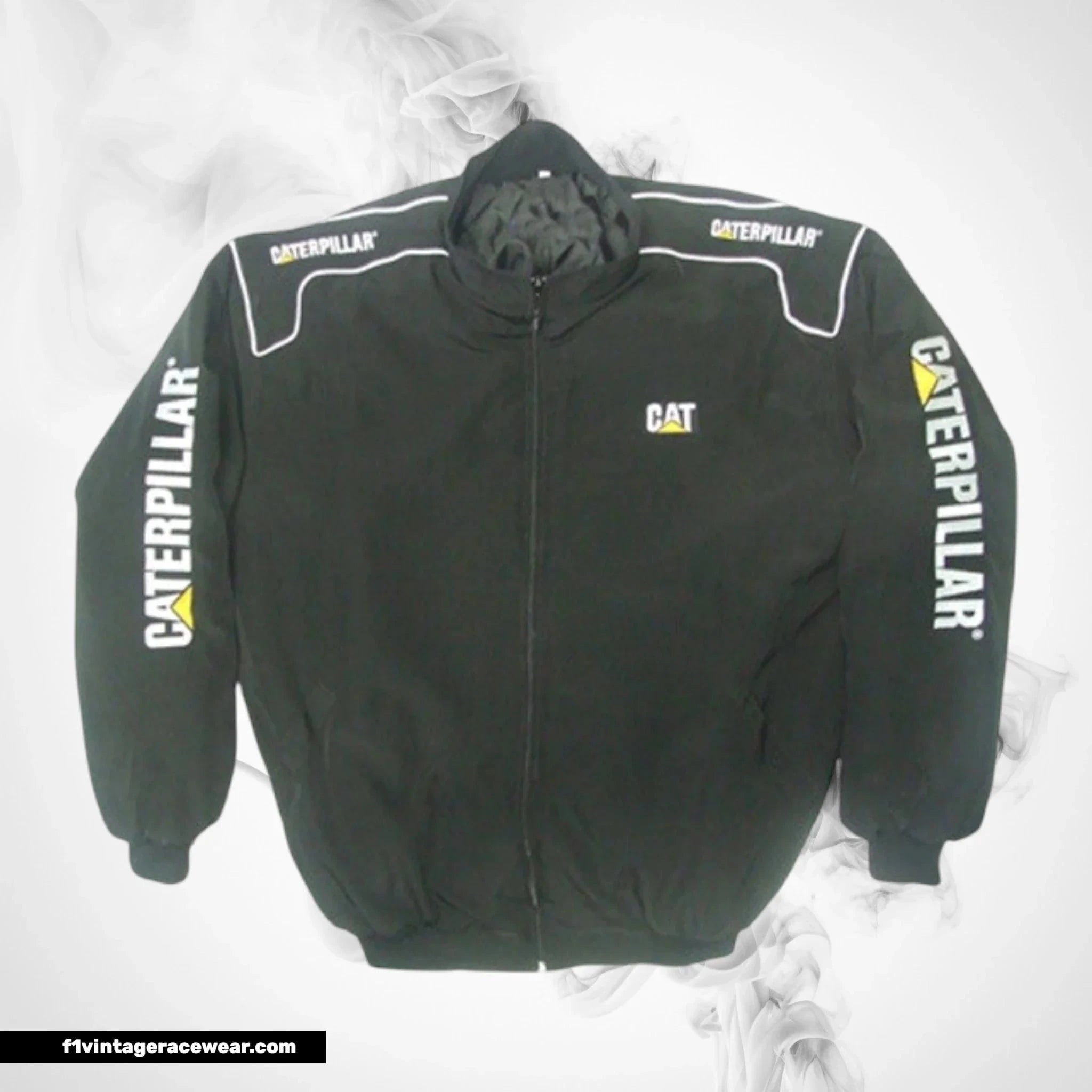 Caterpillar Bulldozer Jacket Black Industrial Racing Style
