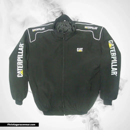 Caterpillar Bulldozer Jacket Black Industrial Racing Style