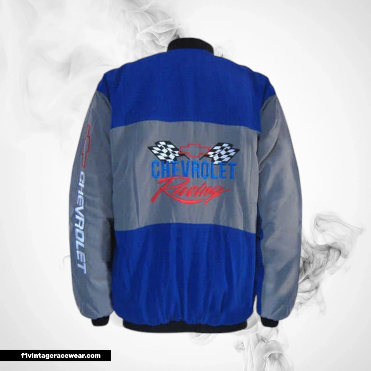 Chevrolet Racing Jacket Blue Grey Track Inspired Design