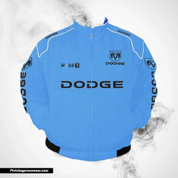 Dodge Mobil 1 Racing Jacket Light Blue Streetwear Style
