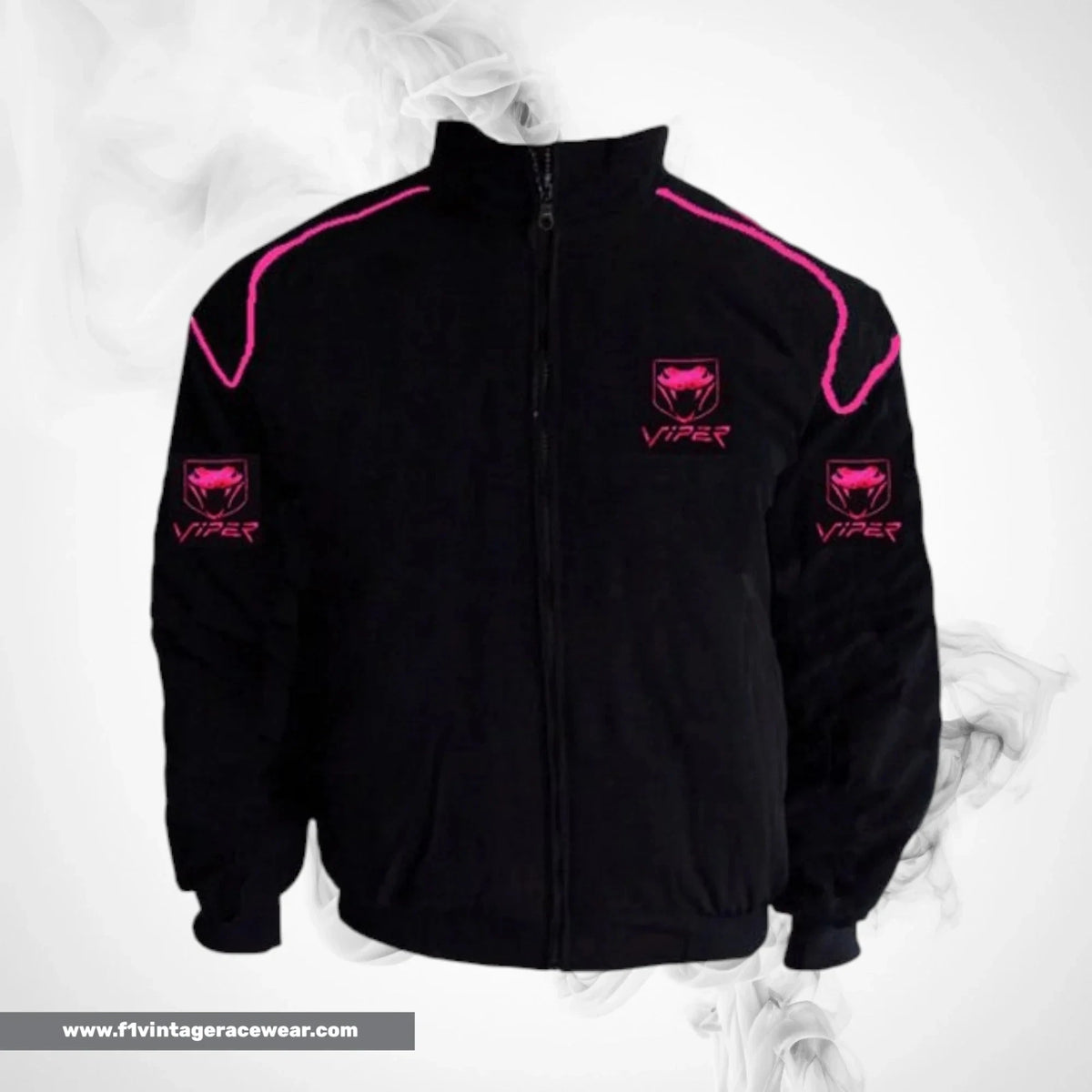 Dodge Viper F1 Inspired Jacket Black Pink Piping Racing Style