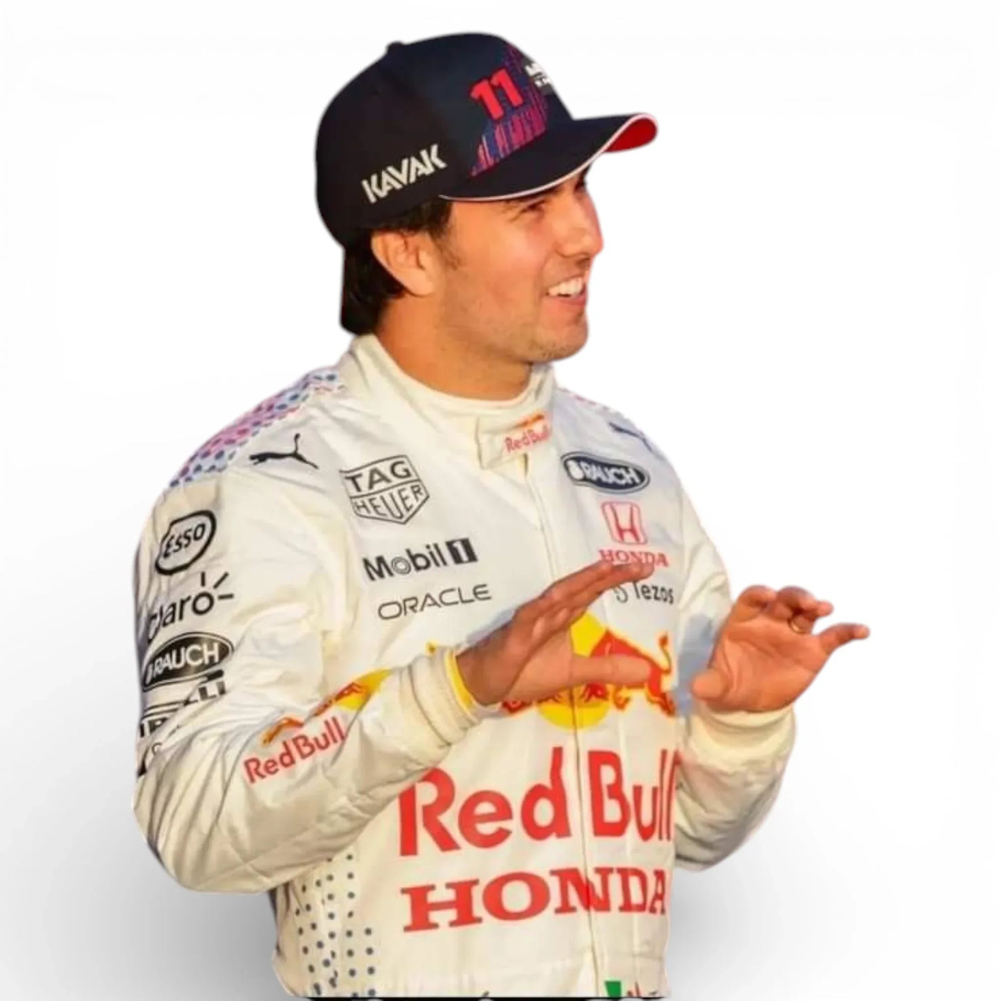 2021 Sergio Perez Red Bull Racing Honda White Formula 1 Race Suit - Rustle Racegear