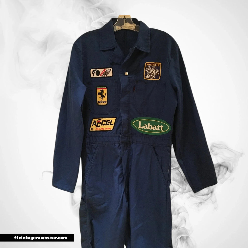Ferrari 1980s Pit Crew Style Coveralls Vintage Racing