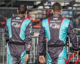 Cyan & Charcoal Kart Racing Suit – FK Custom Motorsport Racewear