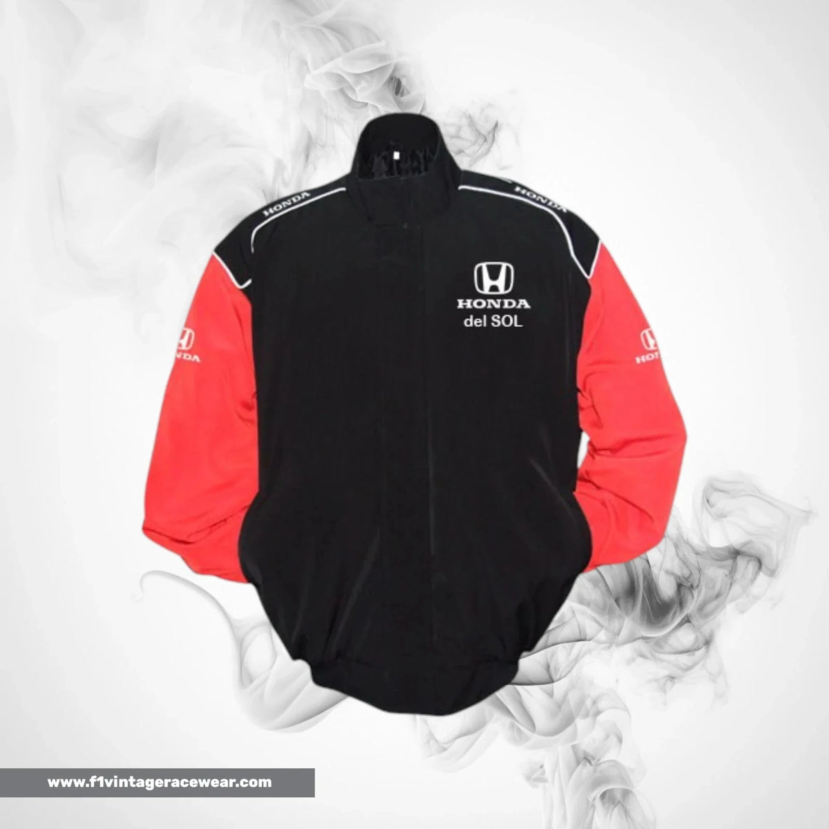 Honda Del Sol Racing Jacket Black Red Streetwear Style