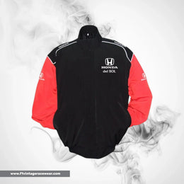Honda Del Sol Racing Jacket Black Red Streetwear Style