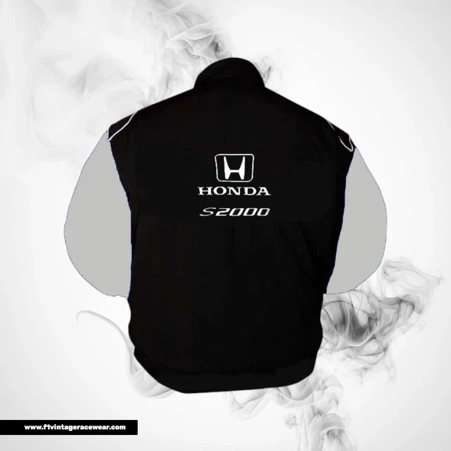Honda S2000 Racing Jacket Black Light Gray Streetwear Style