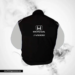 Honda S2000 Racing Jacket Black Light Gray Streetwear Style