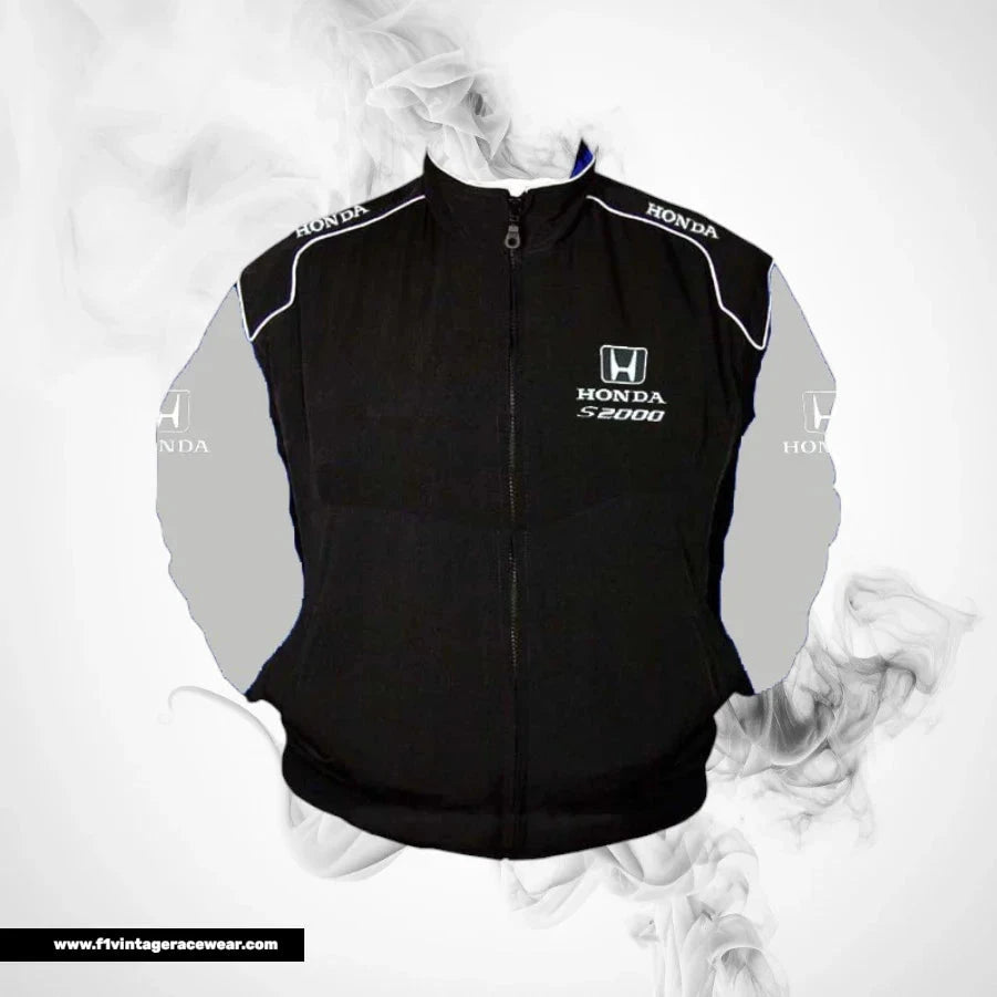 Honda S2000 Racing Jacket Black Light Gray Streetwear Style