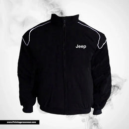 Jeep Racing Jacket Black with Contrast Piping SUV Style Edition