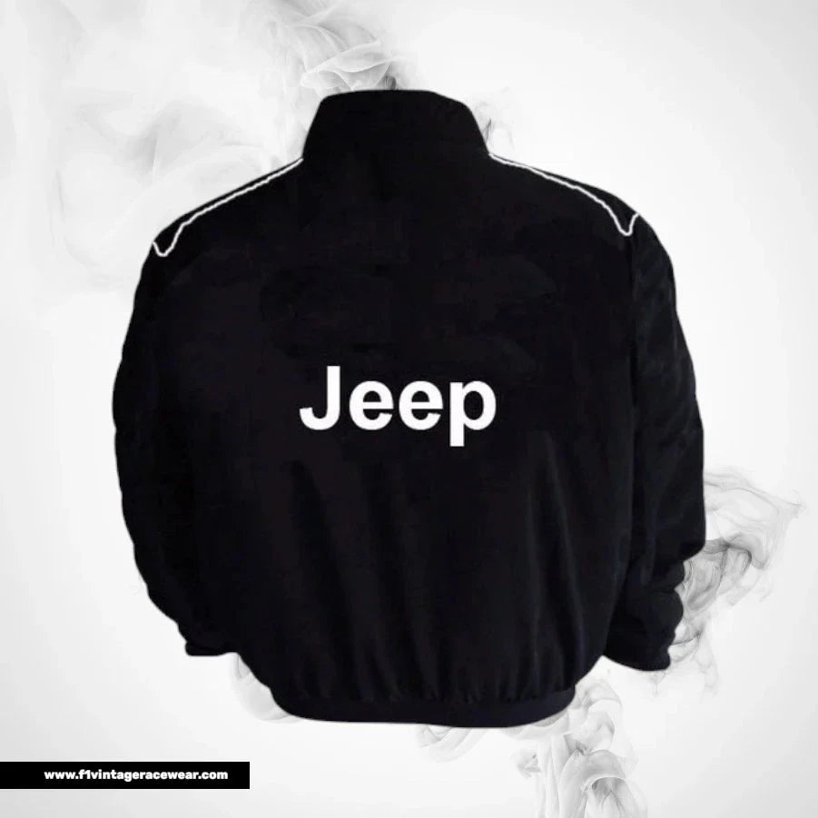 Jeep Racing Jacket Black with Contrast Piping SUV Style Edition