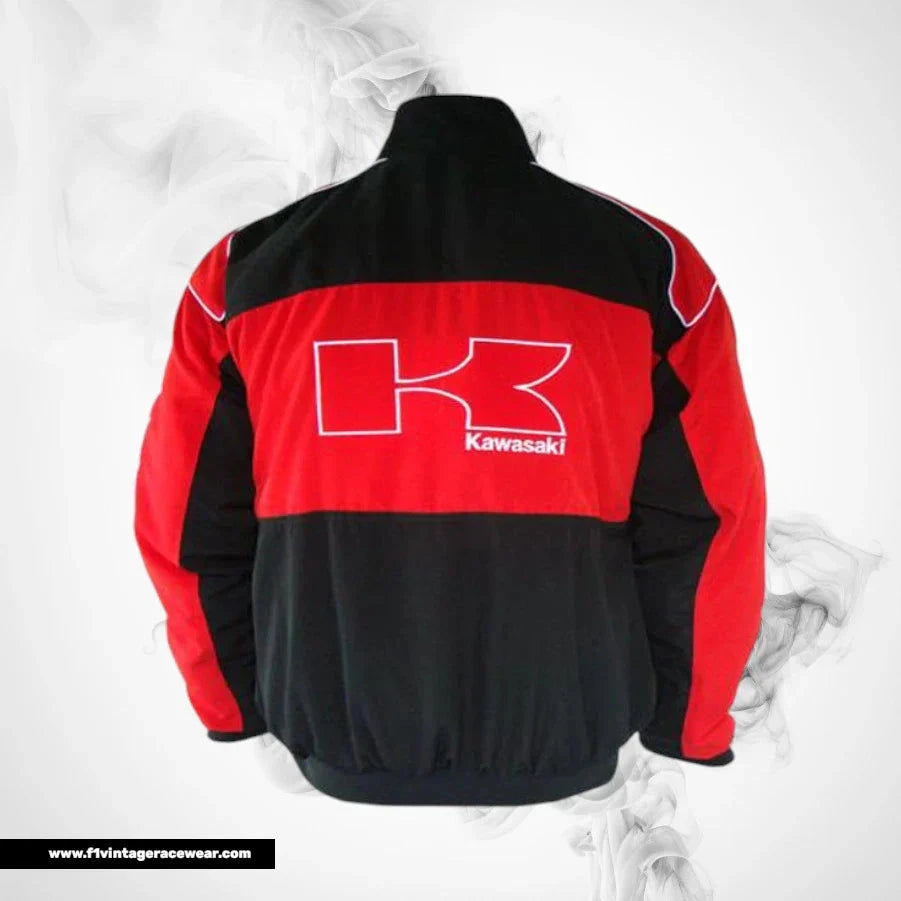 Kawasaki KX Dirt Bike Jacket Black Red Off Road Style