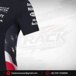 Red Bull Racing F1 Women's Special Edition America Race Team T-Shirt- Navy