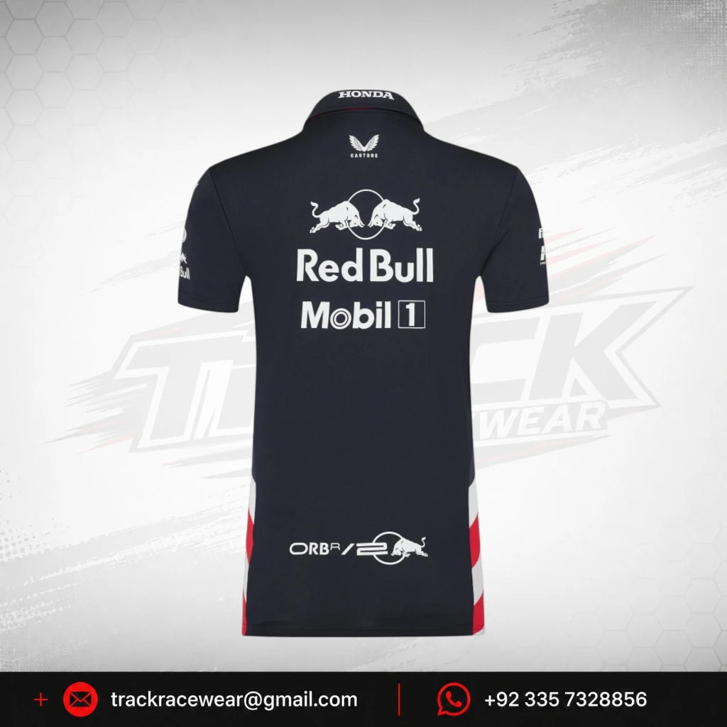 Red Bull Racing F1 Women's Special Edition America Race Team Polo Shirt- Navy