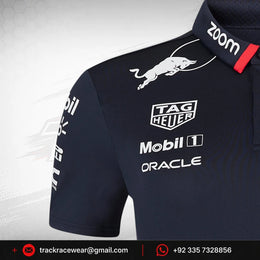 Red Bull Racing F1 Men's Special Edition America Race Team Polo Shirt- Navy