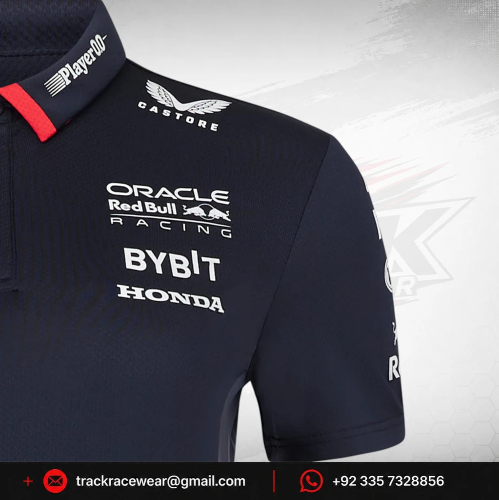 Red Bull Racing F1 Men's Special Edition America Race Team Polo Shirt- Navy