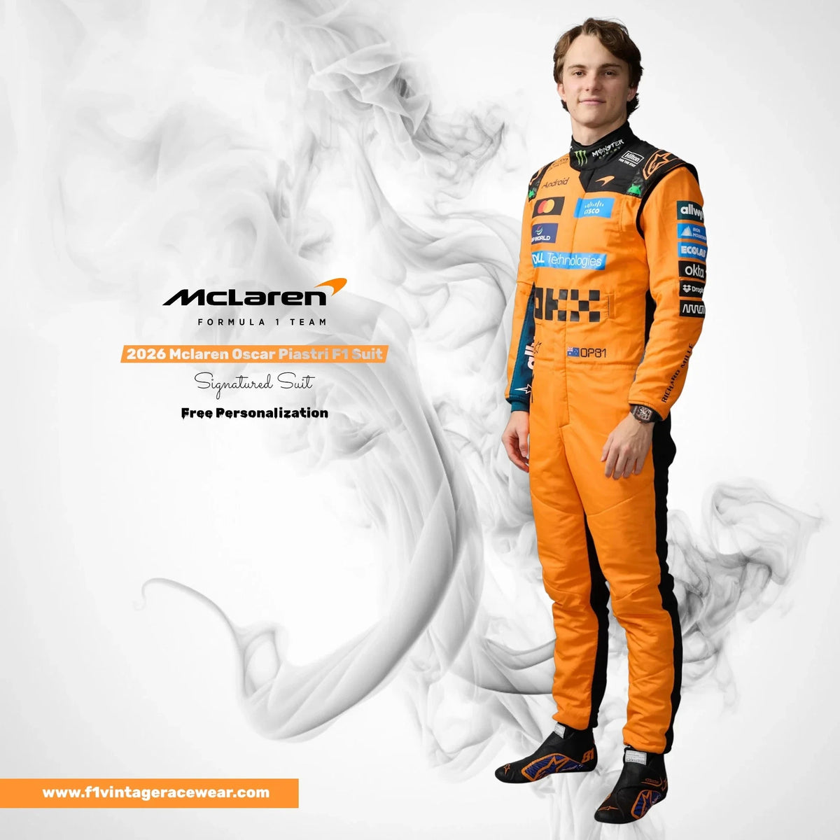 Oscar Piastri 2026 McLaren F1 Racing Jumpsuit Replica